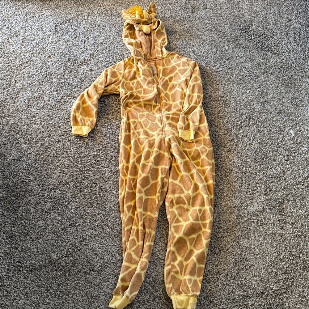 Xhilaration giraffe Tan and Cream Hooded Fleece Onesie